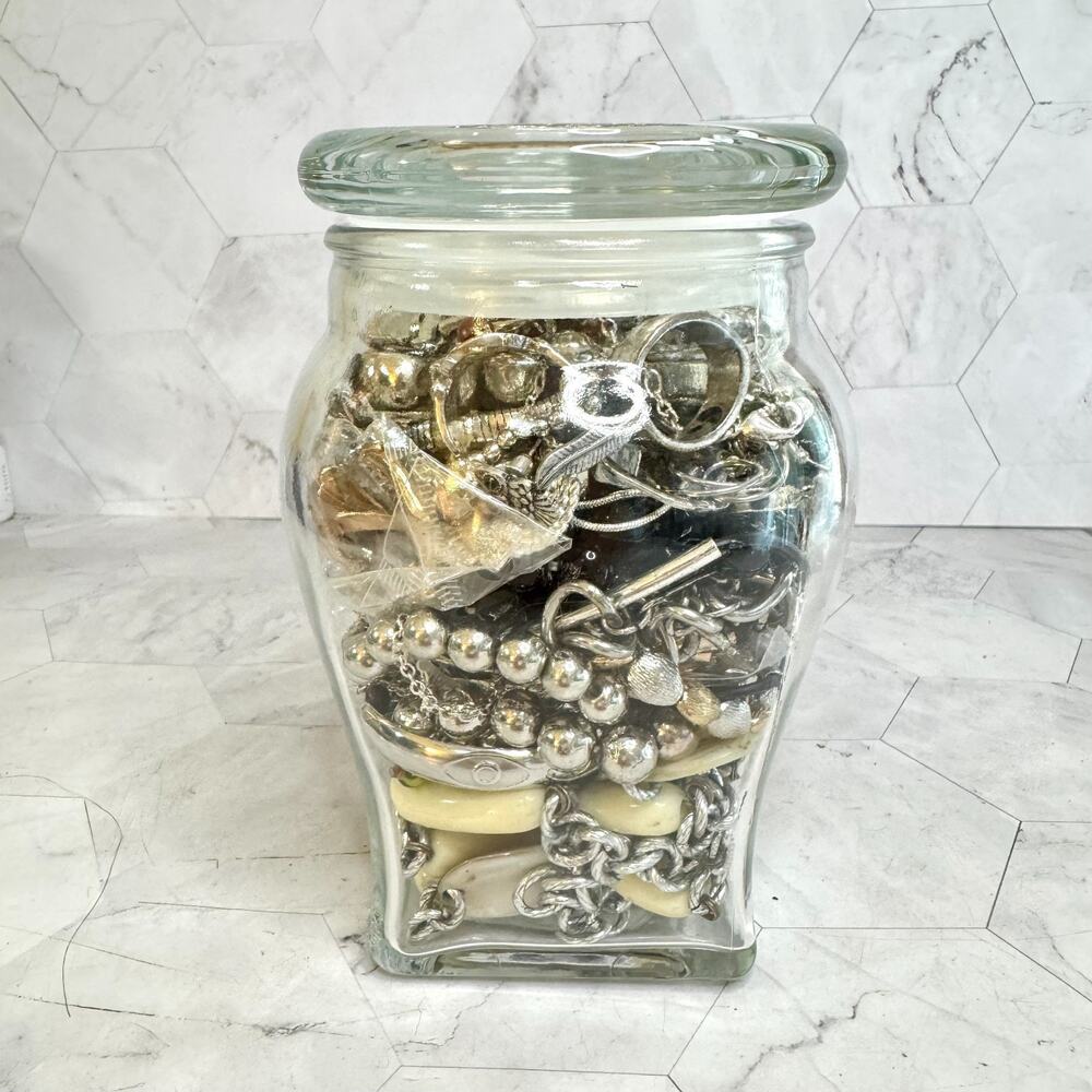 1.4 lbs Jewelry Mystery Jar Wearable Mixed Vintage Modern Costume Not Broken